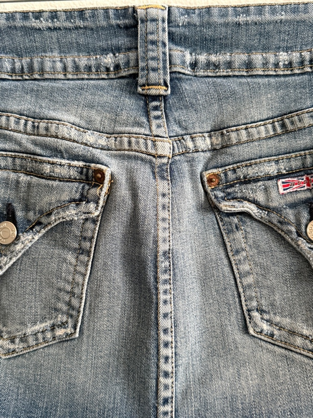 Hudson Jeans Denim Mini Skirt Size 28 Y2K Low Rise Distressed - Picture 3 of 8